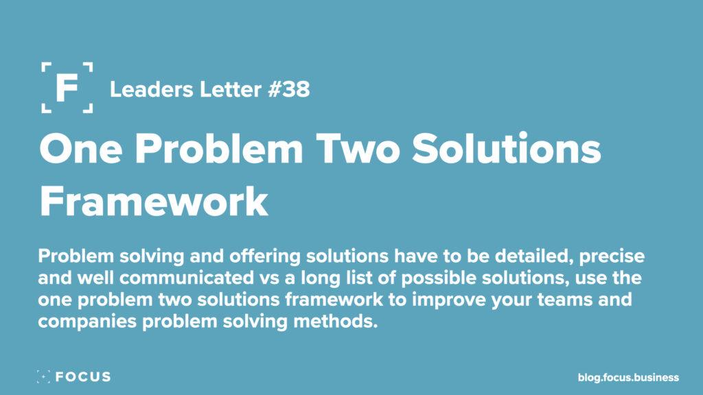 one problem two solutions framework